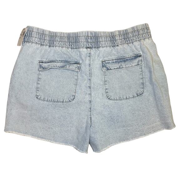 NWT Forever 21 Plus Size Light Denim Drawstring 100% Cotton Jean Shorts Size 16 - Picture 5 of 8